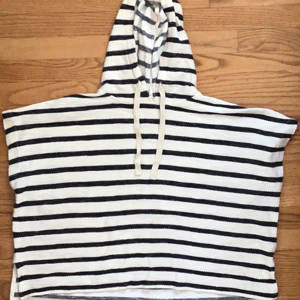 Loft Lou & Grey Striped Terry Poncho Hoodie - Picture 5 of 7